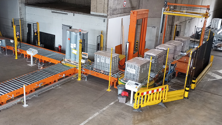pallet conveying across two floors